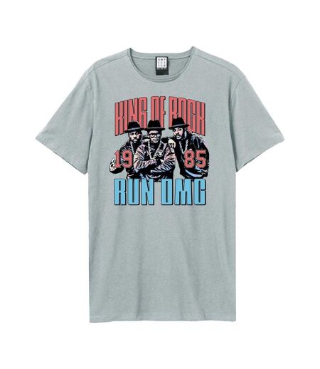 T-shirt Motif/style Run Dmc King Of Rock Adulte Bleu Amplified