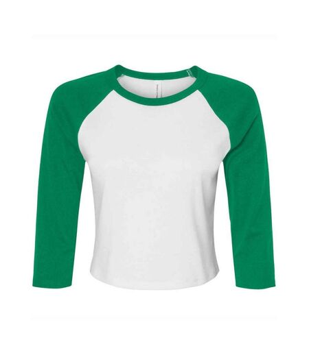 T-shirt femme blanc / vert kelly Bella + Canvas