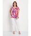 T-shirt long évasé drapé imprimé-3