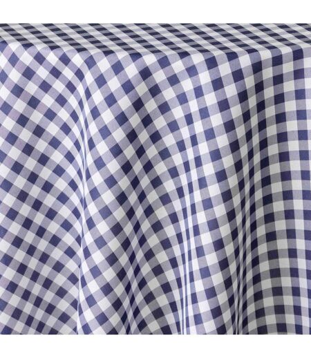 Nappe Ronde Antitache Imprimé Vichy 180cm Bleu