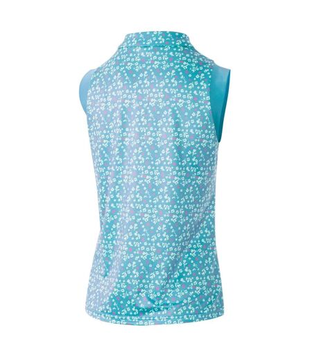 Polo femme turquoise pâle / blanc Island Green