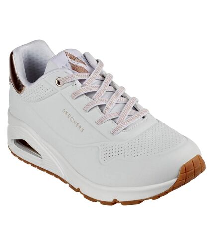 Womens/ladies uno shimmer away trainers white Skechers