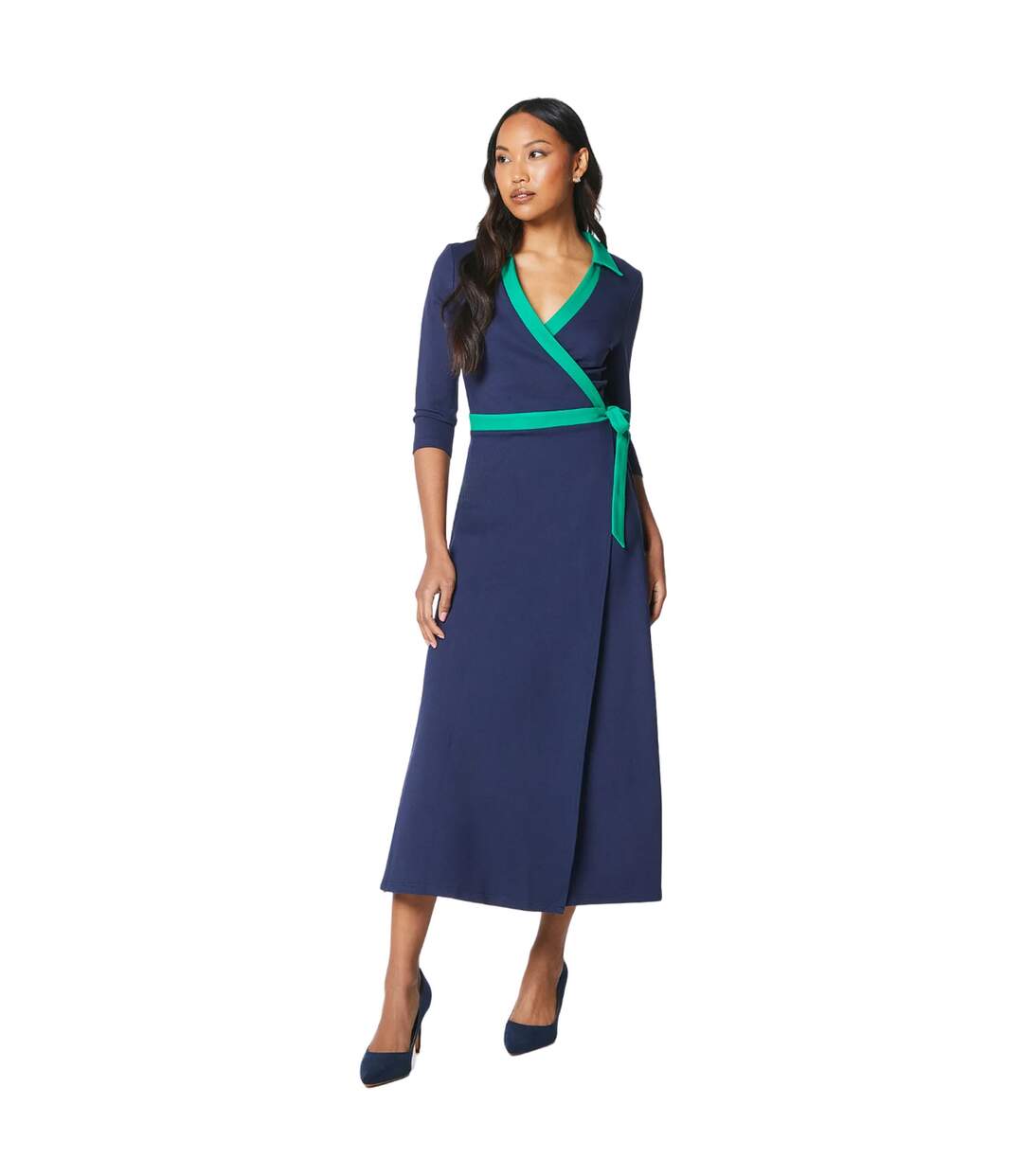 Robe portefeuille femme bleu marine Principles