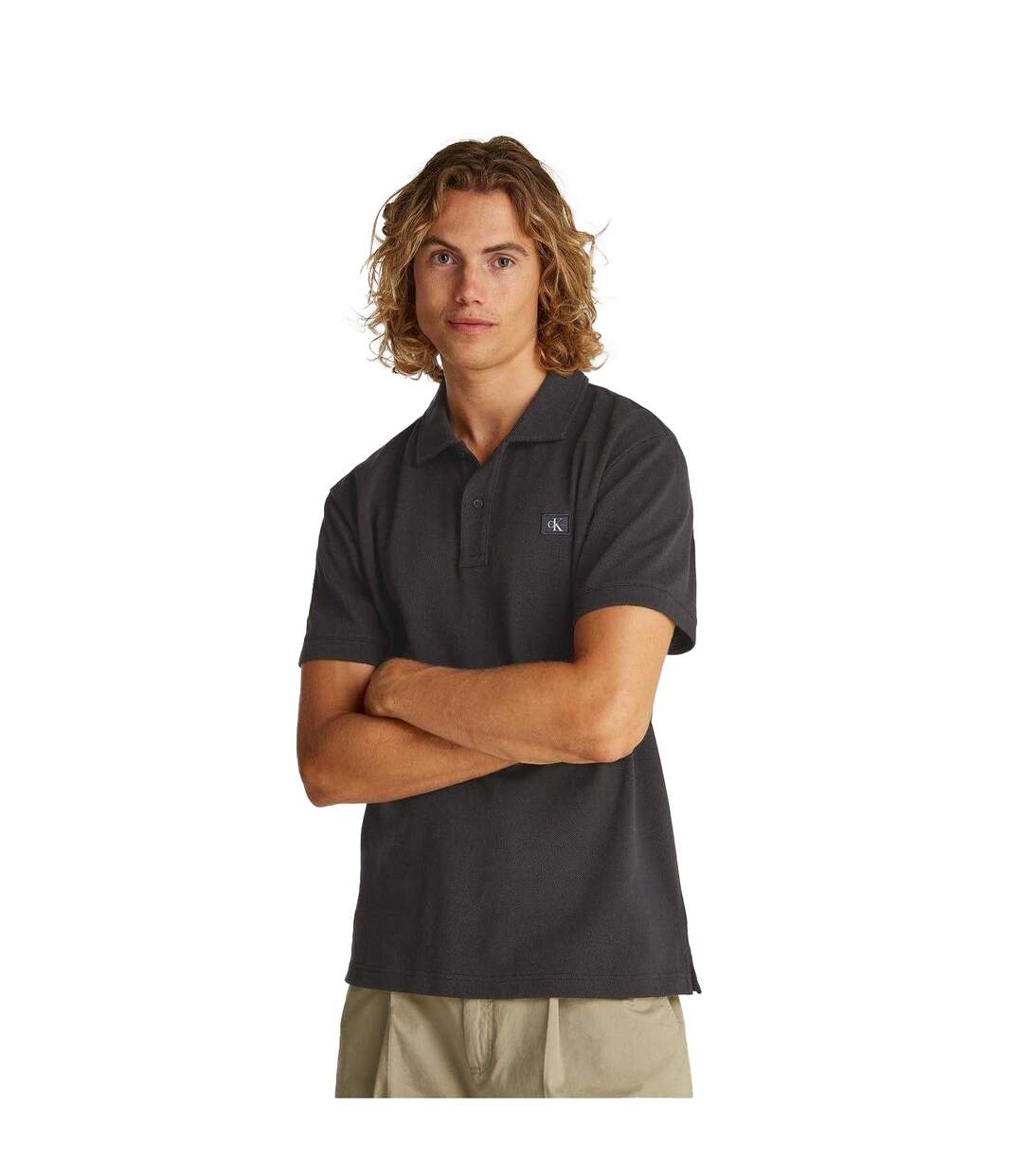 Mens Regular Short-sleeved Polo Shirt Black Calvin Klein-4