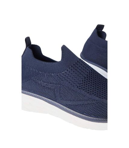 Womens/ladies annabel knitted slip-on trainers navy Good For The Sole