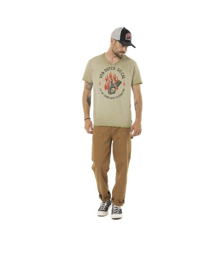 T-shirt homme col V en coton print devant Lighter Vondutch