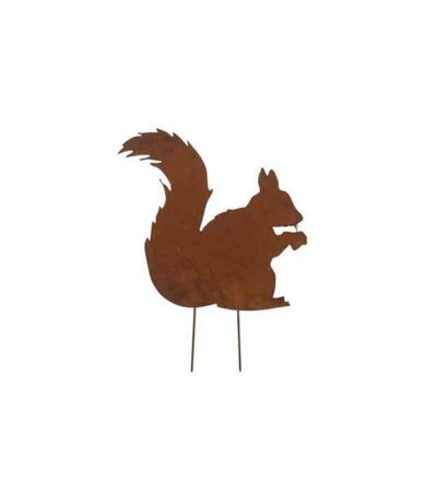 Décoration de Jardin Écureuil 38cm Marron Rouille