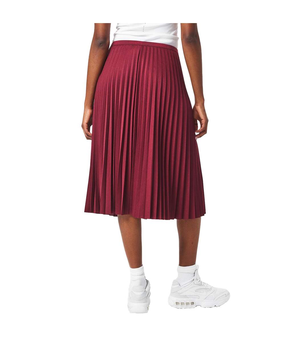 Jupe Mi-longue Femme Rouge Lacoste-4