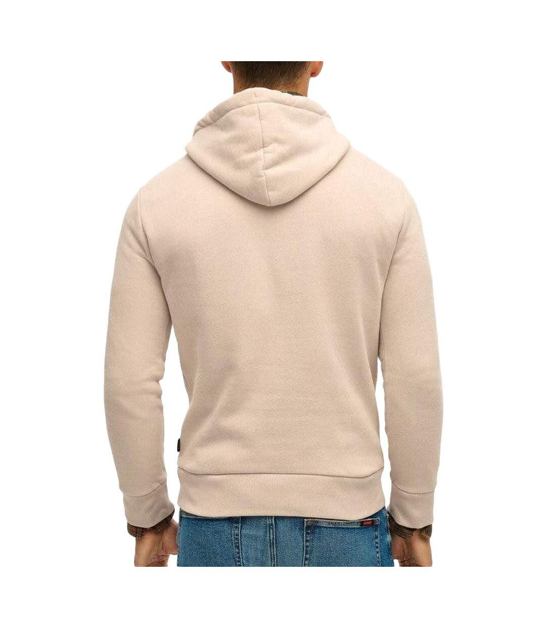 Sweat à capuche beige homme superdry embossed-2