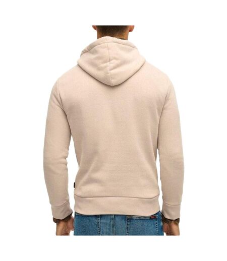 Sweat à capuche beige homme superdry embossed