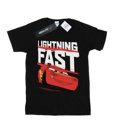 Disney Femme/Ladies Cars Lightning Fast - T-shirt boyfriend en coton (Noir) - UTBI15991