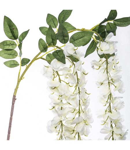 Fleur Artificielle 3 Glycines 130cm Blanc