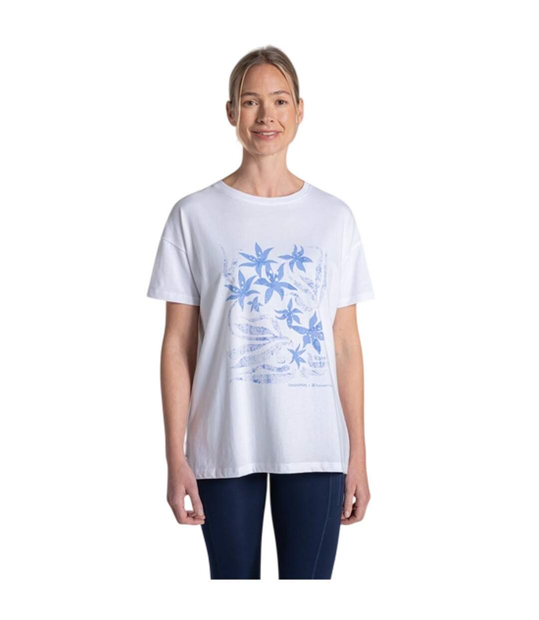 T-shirt Motif/style National Trust Bistort Flowers Femme Blanc Craghoppers-4
