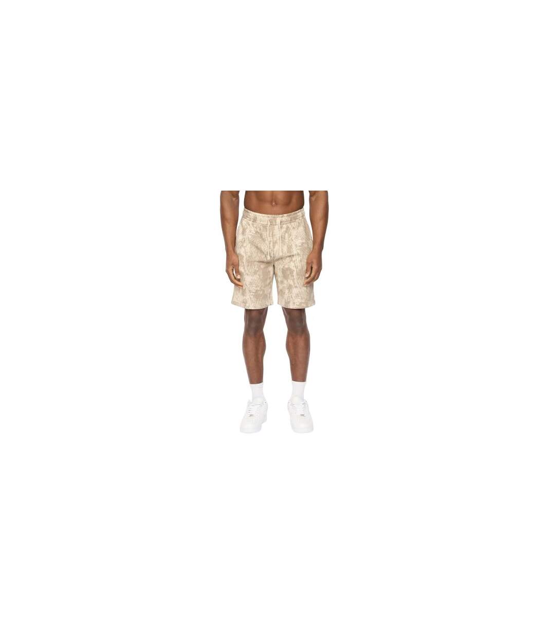 Mens Bardon Camo Sweat Shorts Light Stone Camo Crosshatch-1