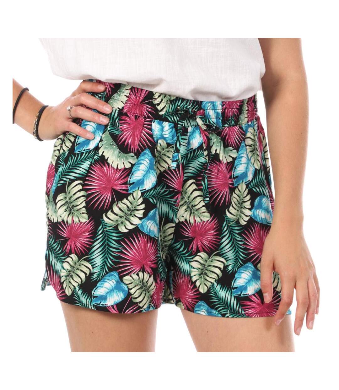 Short Noir/Rose à Motifs Femme Vero Moda Easy - M-1