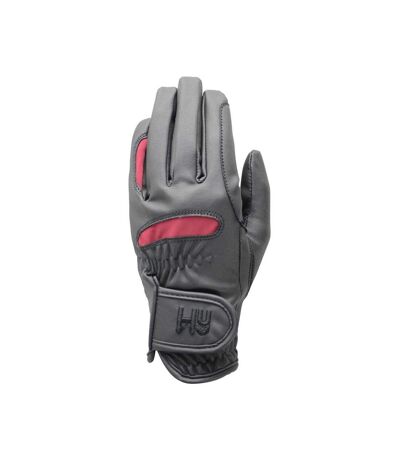 Hy5 Adults Lightweight Riding Gloves (Black/Burgundy)
