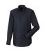Russell Collection Mens Oxford Easy-Care Tailored Long-Sleeved Shirt (Black)
