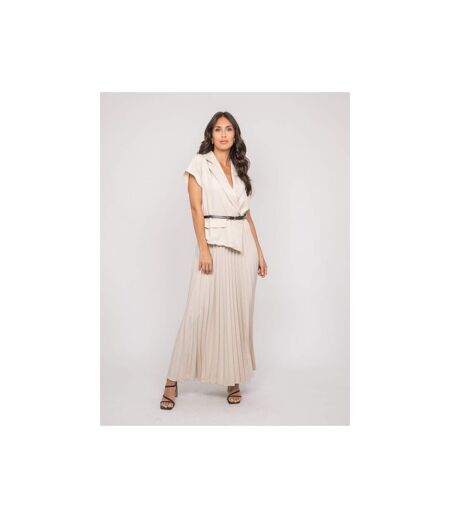 Robe longue plissée avec ceinture INARA - Dona X Lisa