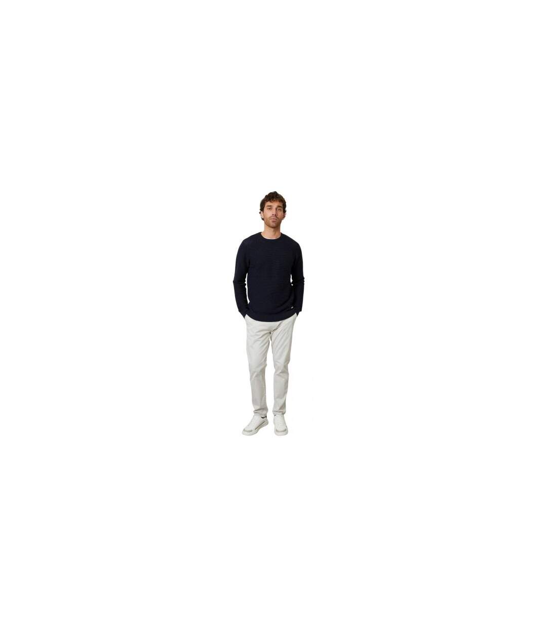 Mens Yarra Textured Regular Jumper Navy Threadbare-1