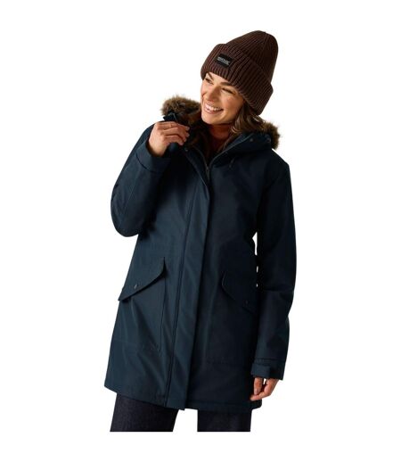 Veste Imperméable Et Isolante À Capuche Duveteuse Sophia Femme Bleu Marine Regatta