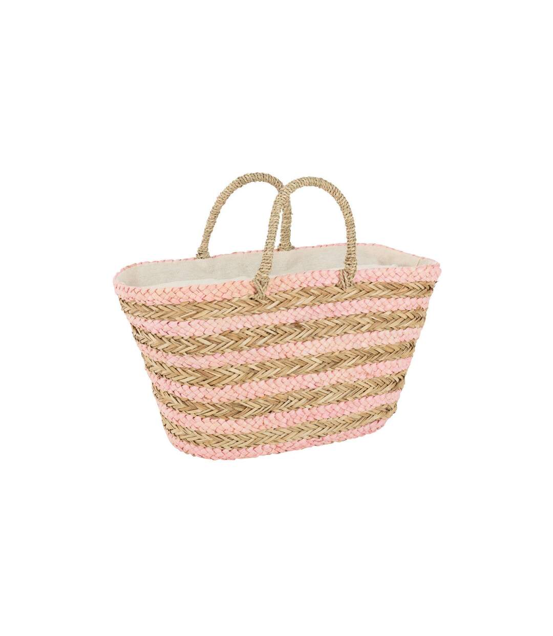 Sac de Plage Izia 53cm Naturel & Rose Clair-1