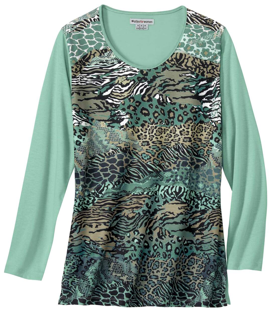 Women's Green Animal Print Top