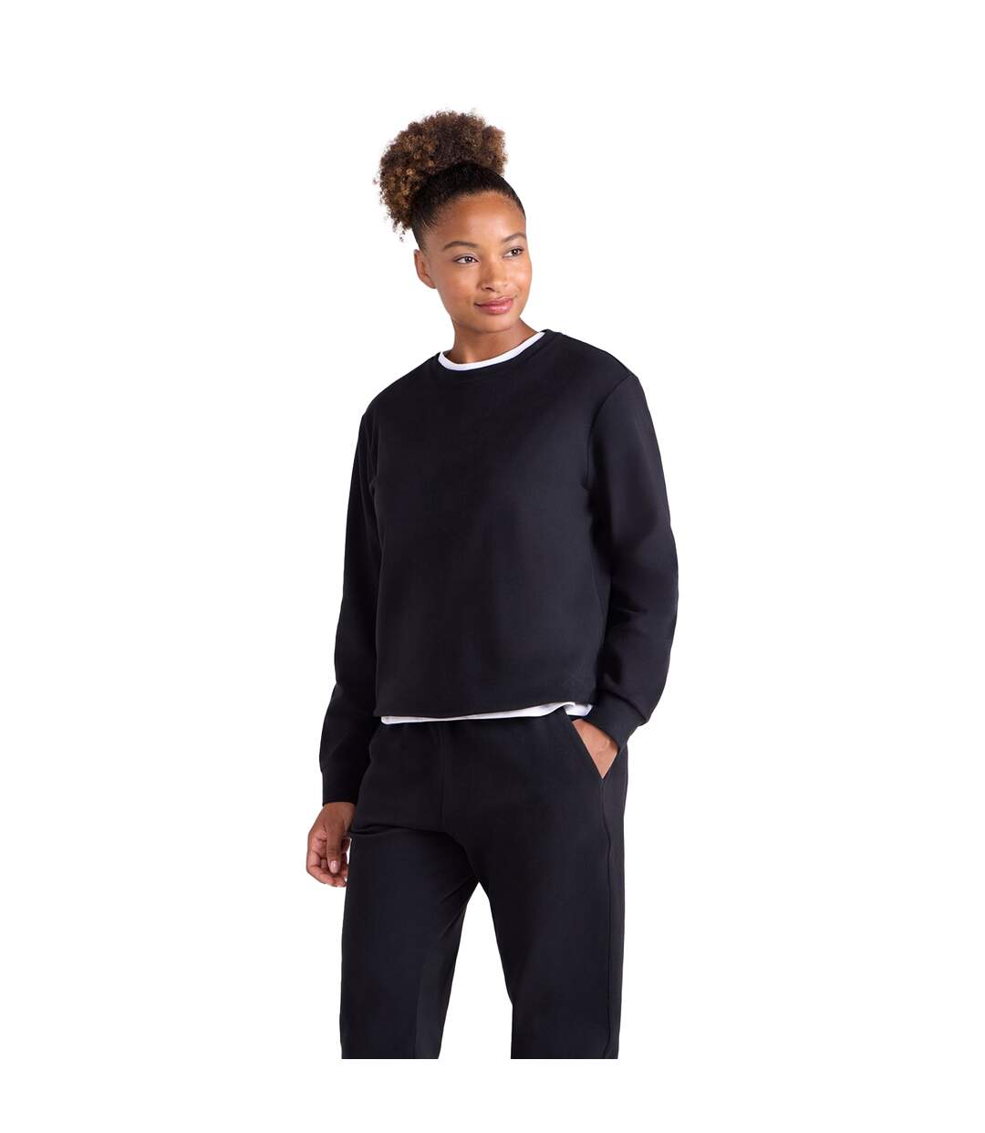 Womens/ladies Strath Melange Supersoft Sweatshirt Black Mountain Warehouse-4