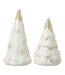 Lot de 2 Sapins de Noël Déco Neige 22cm Beige-1
