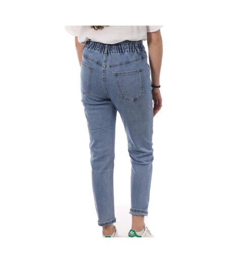 Jean mom fit bleu femme monday premium elastique