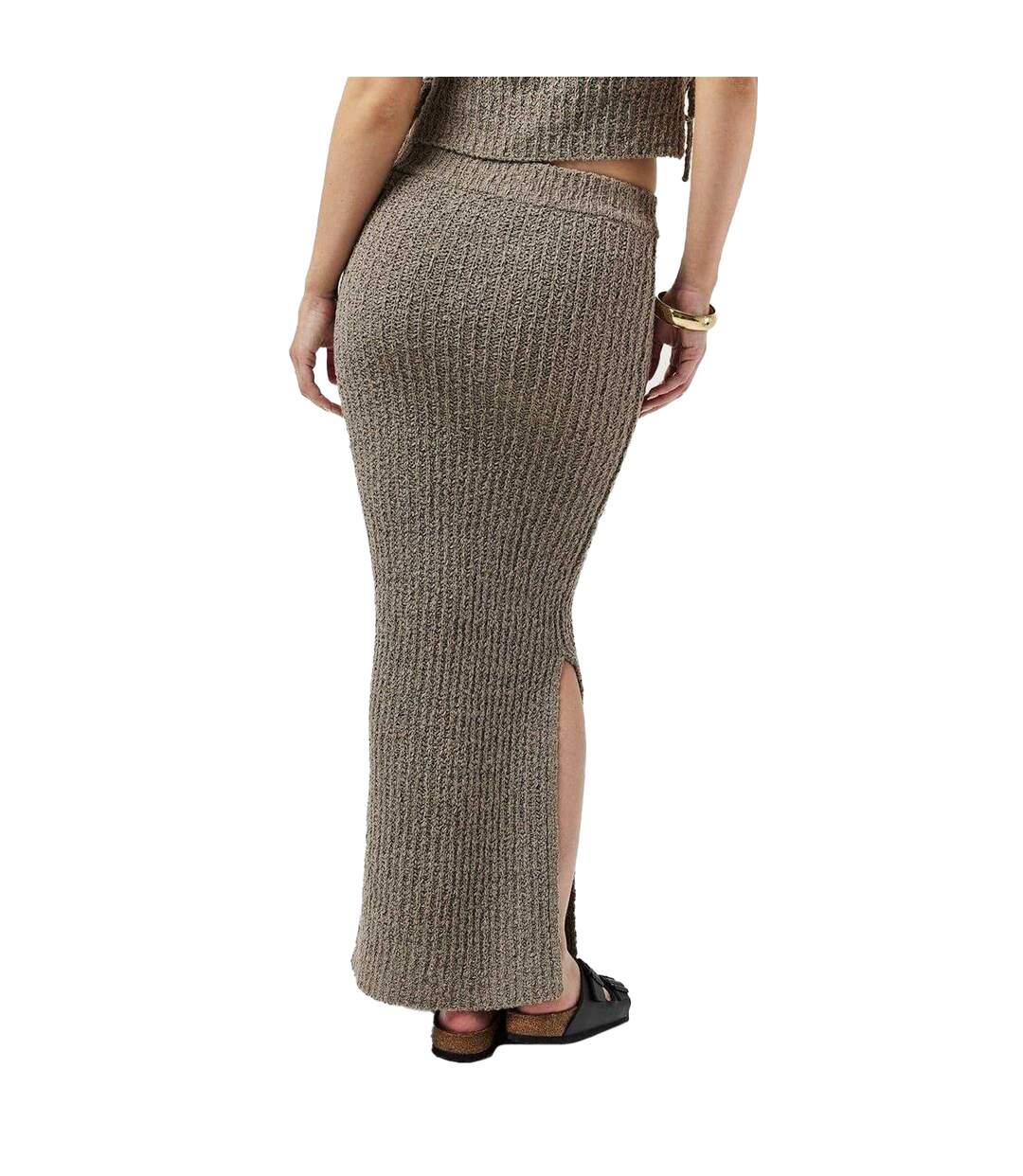 Womens/ladies Ribbed Maxi Skirt Taupe Jack Wills-3