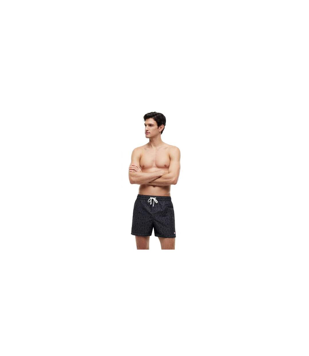 Short De Bain Motif/style Imprimé Homme Noir Tommy Hilfiger-1