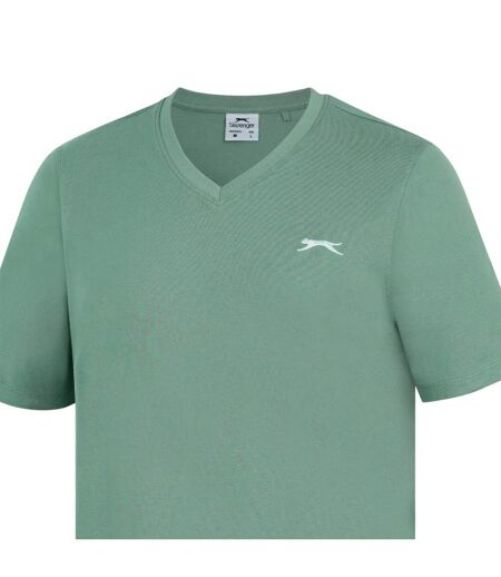 Mens Embroidered Logo Cotton T-shirt Light Green Slazenger