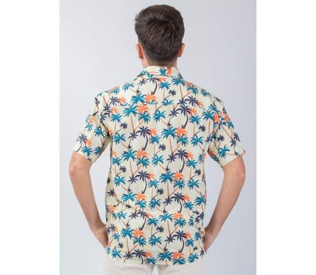 Chemise homme été manches courtes LORENZO imprimé Palmyre Coton Du Monde