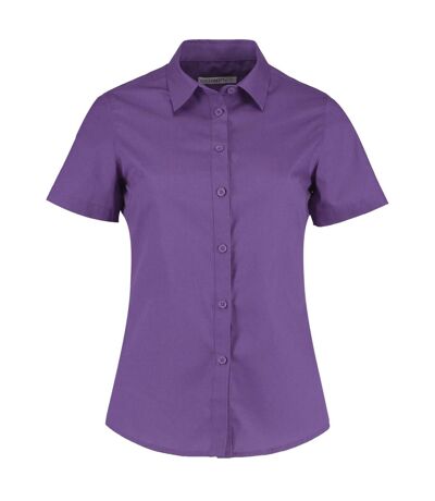 Kustom Kit Womens/Ladies Short Sleeve Poplin Shirt (Purple) - UTRW6162