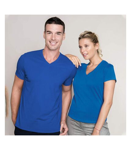 Kariban Mens Short Sleeve V Neck Slim Fit T-Shirt (Royal Blue) - UTRW707