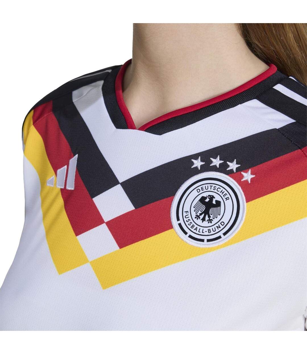 Womens/ladies World Cup Germany Short-sleeved Home Shirt White Black Adidas-4