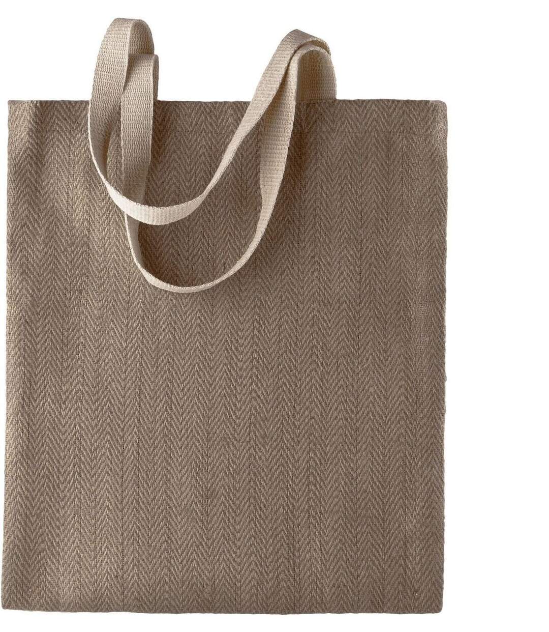 sac en toile de jute teint - KI0226 - café et naturel-1
