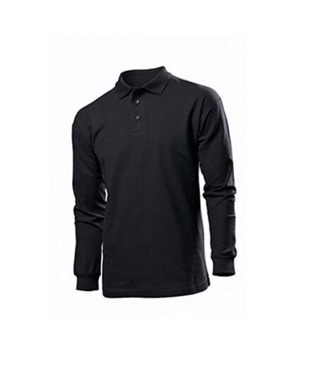 Polo Manches Longues Homme Noir Stedman