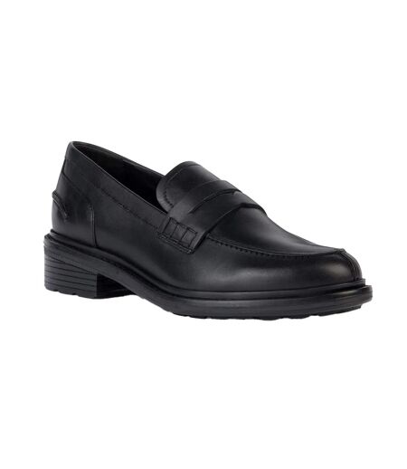 Womens/ladies Walk Pleasure Leather Moccasins Black Geox