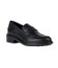 Womens/ladies Walk Pleasure Leather Moccasins Black Geox-1