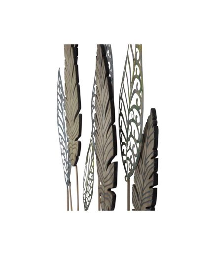 Déco Murale en Métal Foglie 87cm Argent & Or