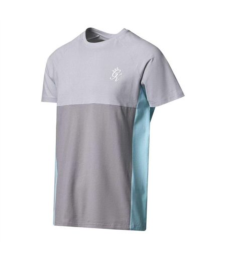 T-shirt Motif/style Panneau Contrasté Homme Gris Pâle Gris Clair Turquoise Pâle Gym King