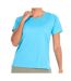T-shirt bleu fluo femme nike race top - m-1
