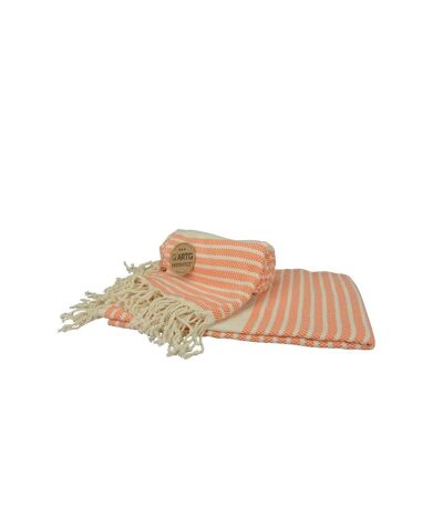 A&R Towels Hamamzz Peshtemal traditional Woven Towel (Orange/Cream) - UTRW7280
