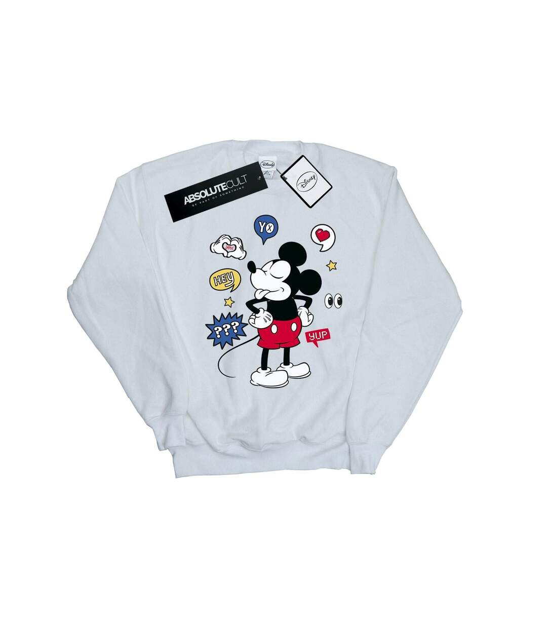 Disney Sweatshirt Femme/Ladies Mickey Mouse Tongue Out (Blanc) - UTBI27627-1
