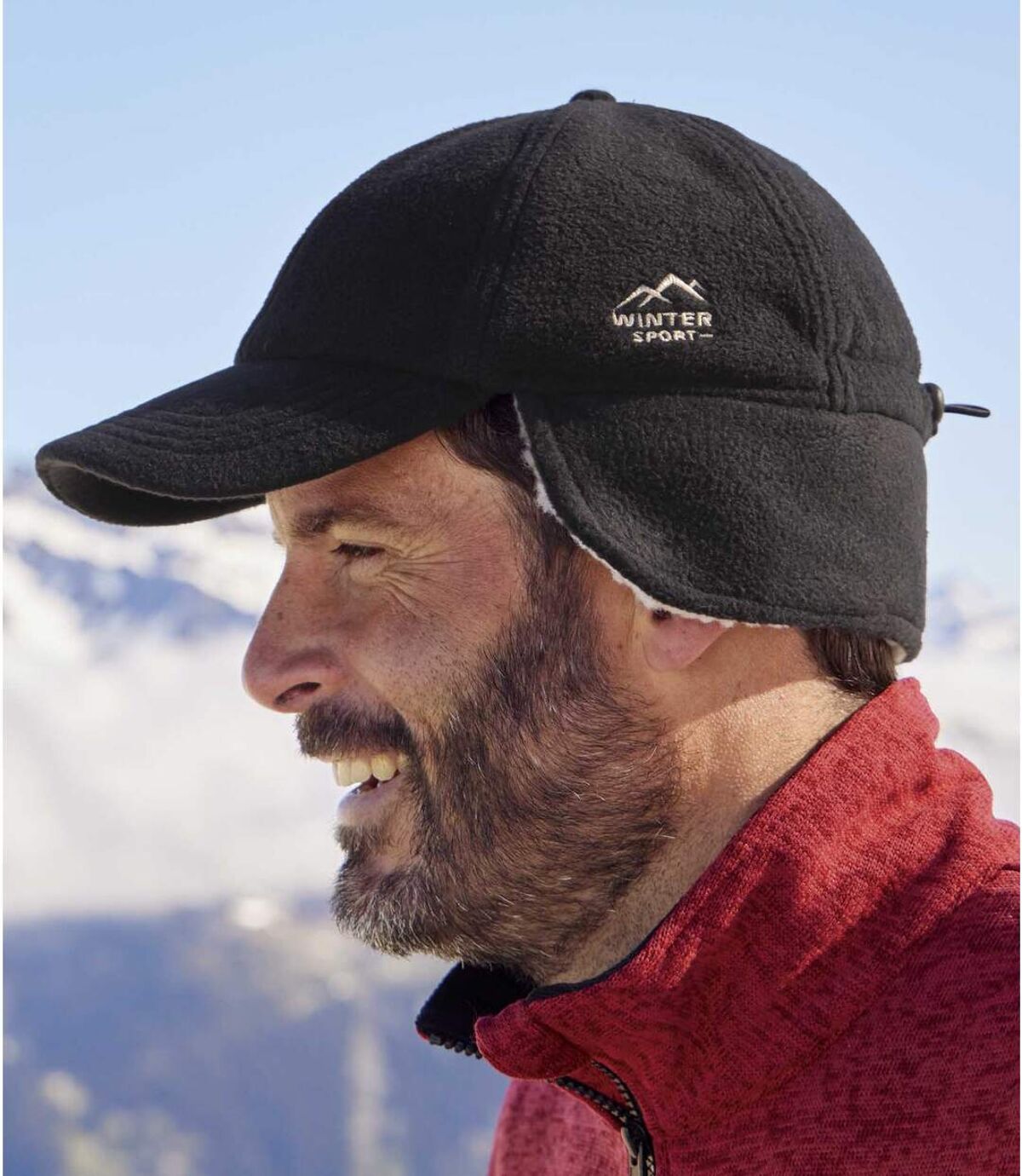 Men's Black Fleece and Sherpa Cap Atlas For Men