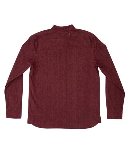 Mens Willow Collared Long-sleeved Shirt Burgundy Roamers