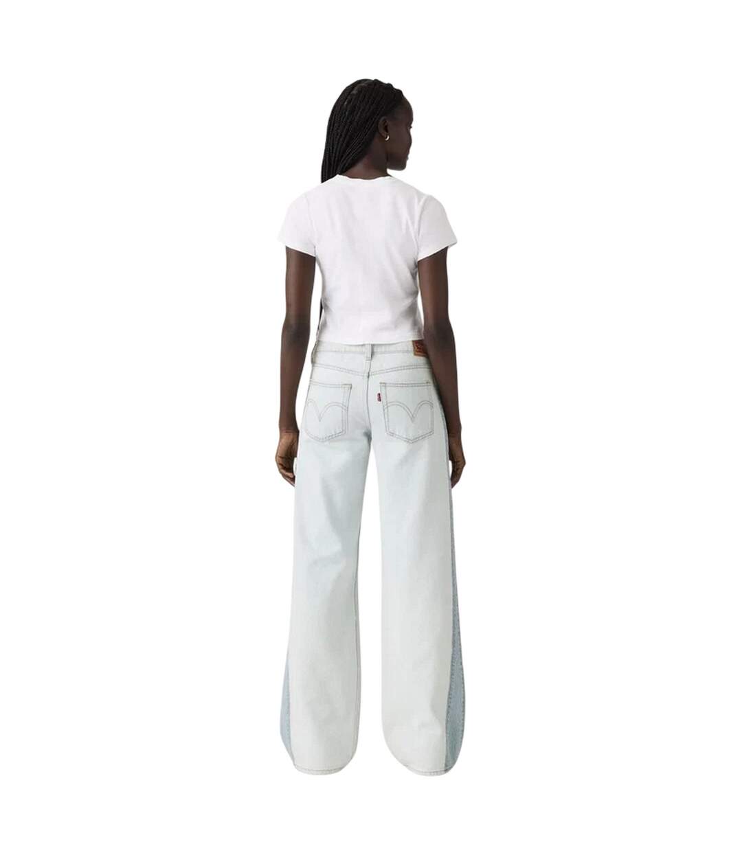 Womens/ladies Side Stripe Low Rise Wide Leg Jeans Stripe Hype Levis-3