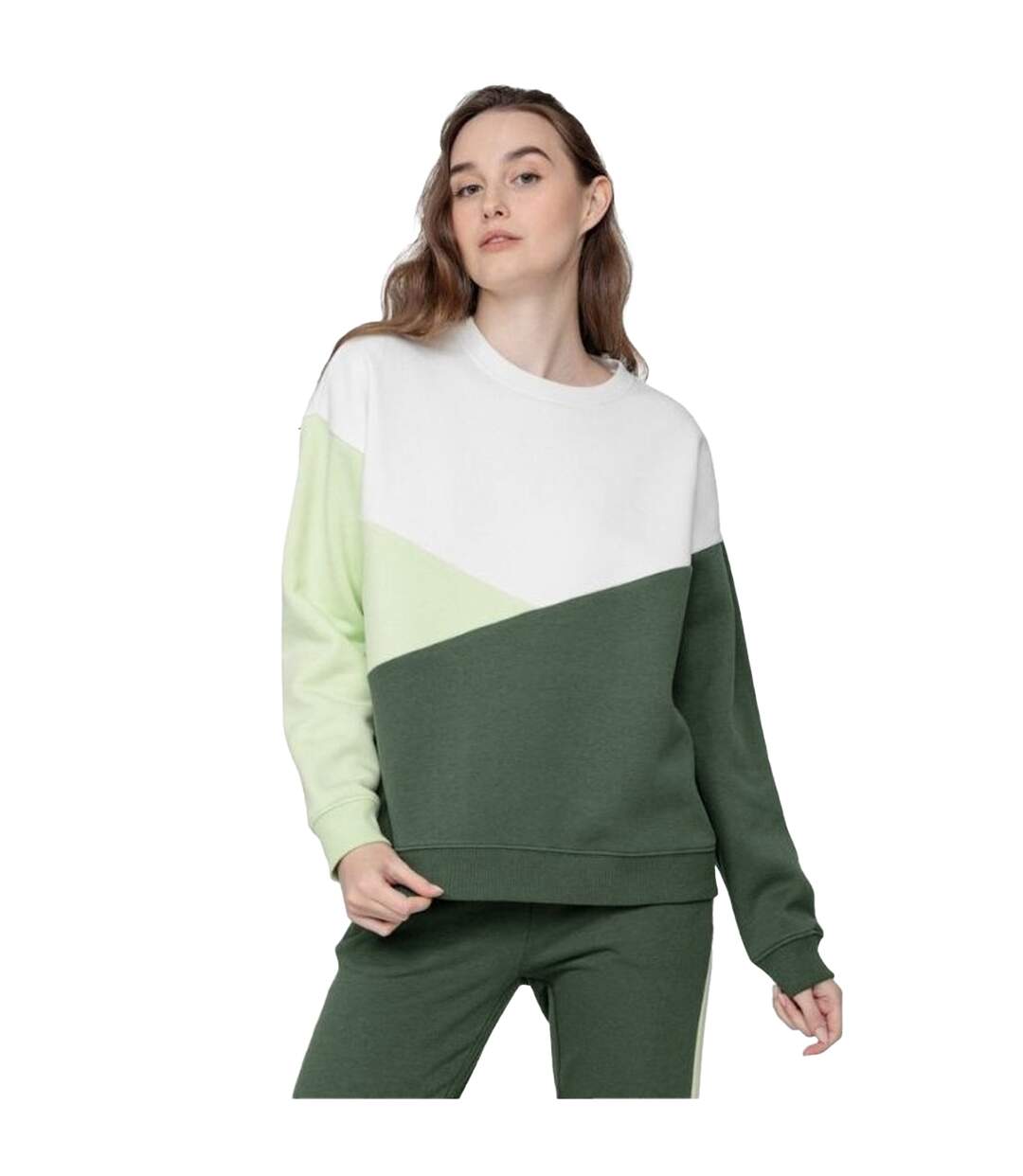 Sweat H4l22 Bld013 Femme Blanc Vert Gris 4F-1