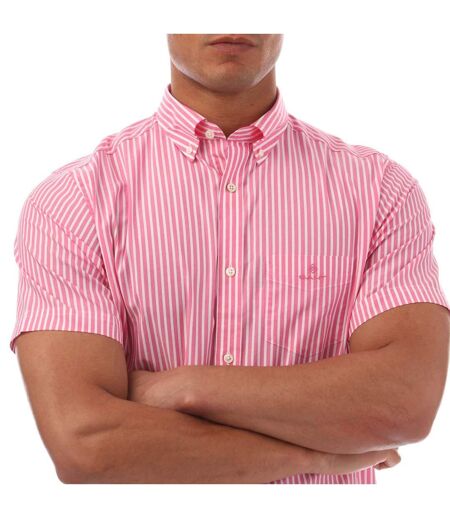 Chemise Manches Courtes Style À Rayures Homme Rose Gant